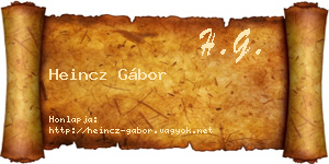 Heincz Gábor névjegykártya